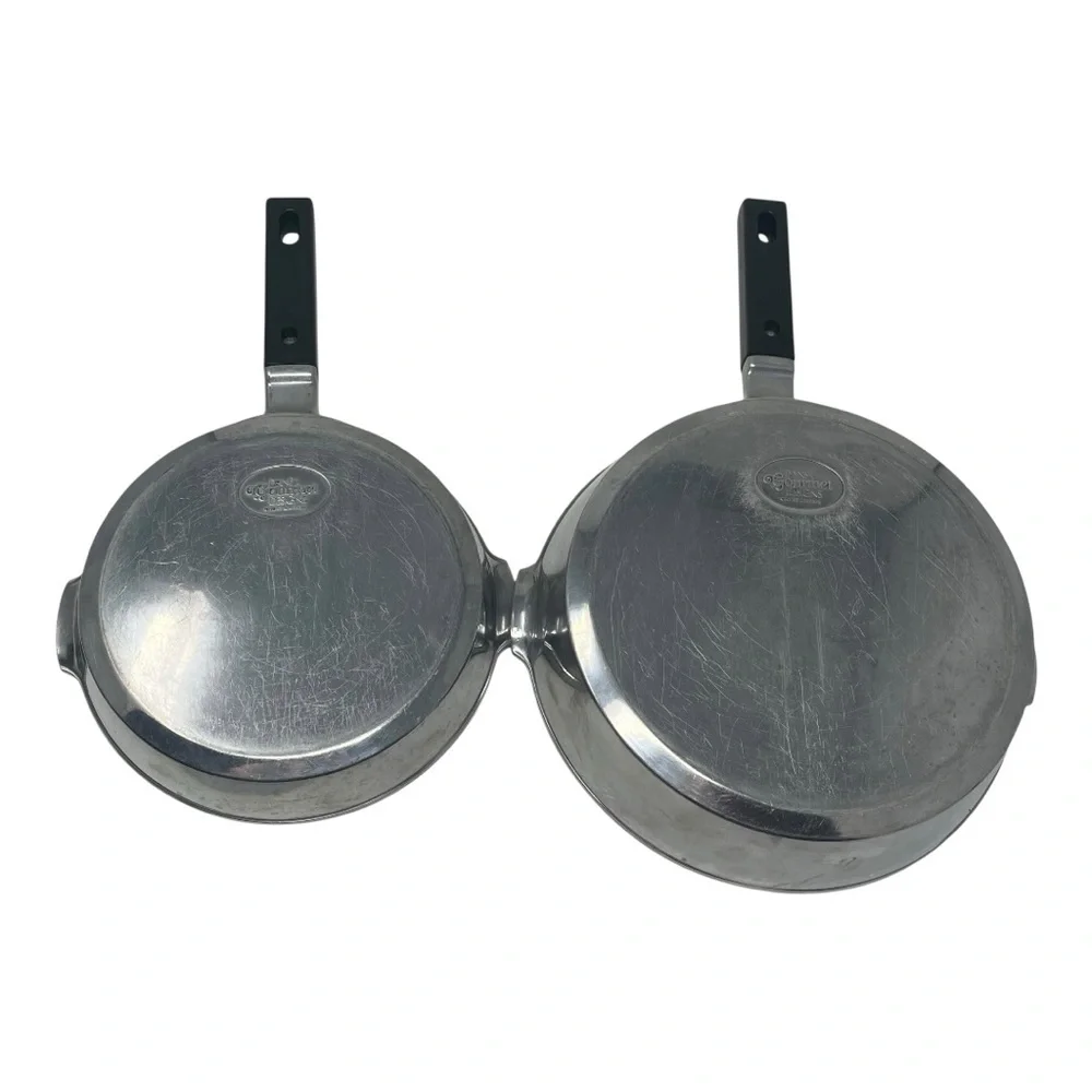 (2) Dansk Gourmet Designs VTG pans Great Britain Double Spout 8 1/2